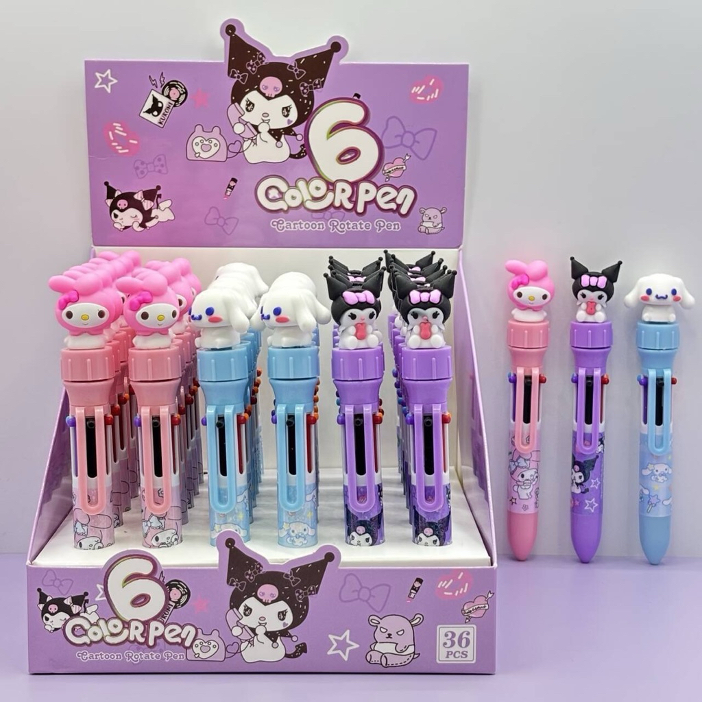 

Colorpen Cartoon Rotate Pen, Stitch, Sanrio, Labubu, Korumi, Capybara / Pulpen Warna Warni