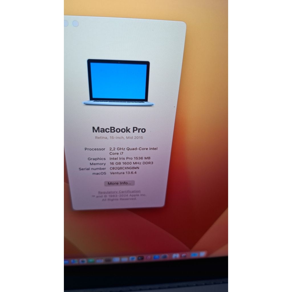 macbook pro 2015 15inc core i7