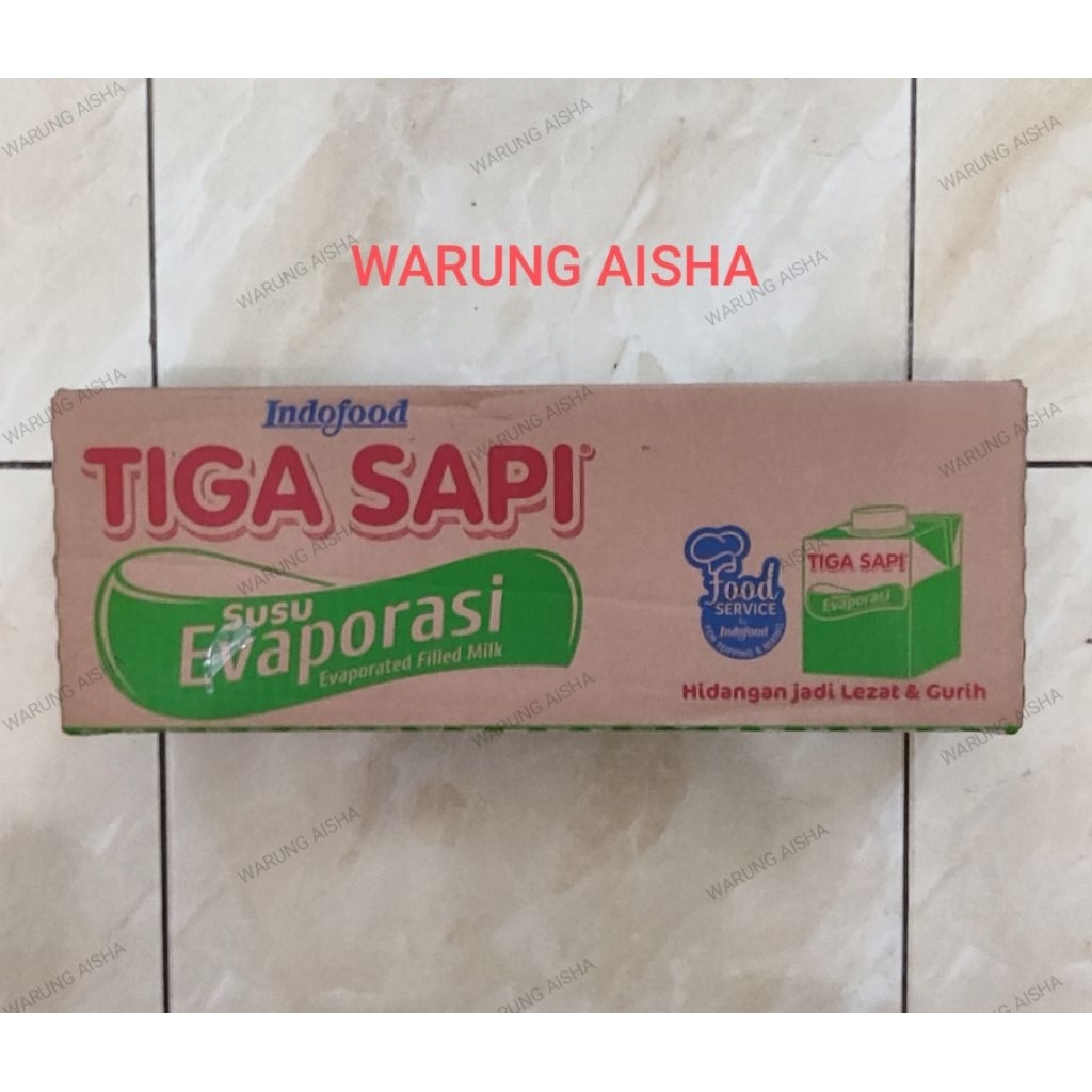 

Susu Evaporasi Evaporated Milk Tiga Sapi 500 gr Per Karton/Dus Isi 12 Pcs