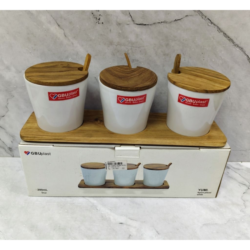 TEMPAT BUMBU DAPUR SET 3 PCS GBUPLAST / TEMPAT BUMBU AESTHETIC - GBUPLAST