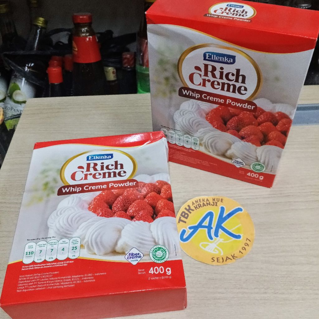 

RICHCREME WHIP CREME BOX 400GRAM /RICH CREME BUBUK 400GR
