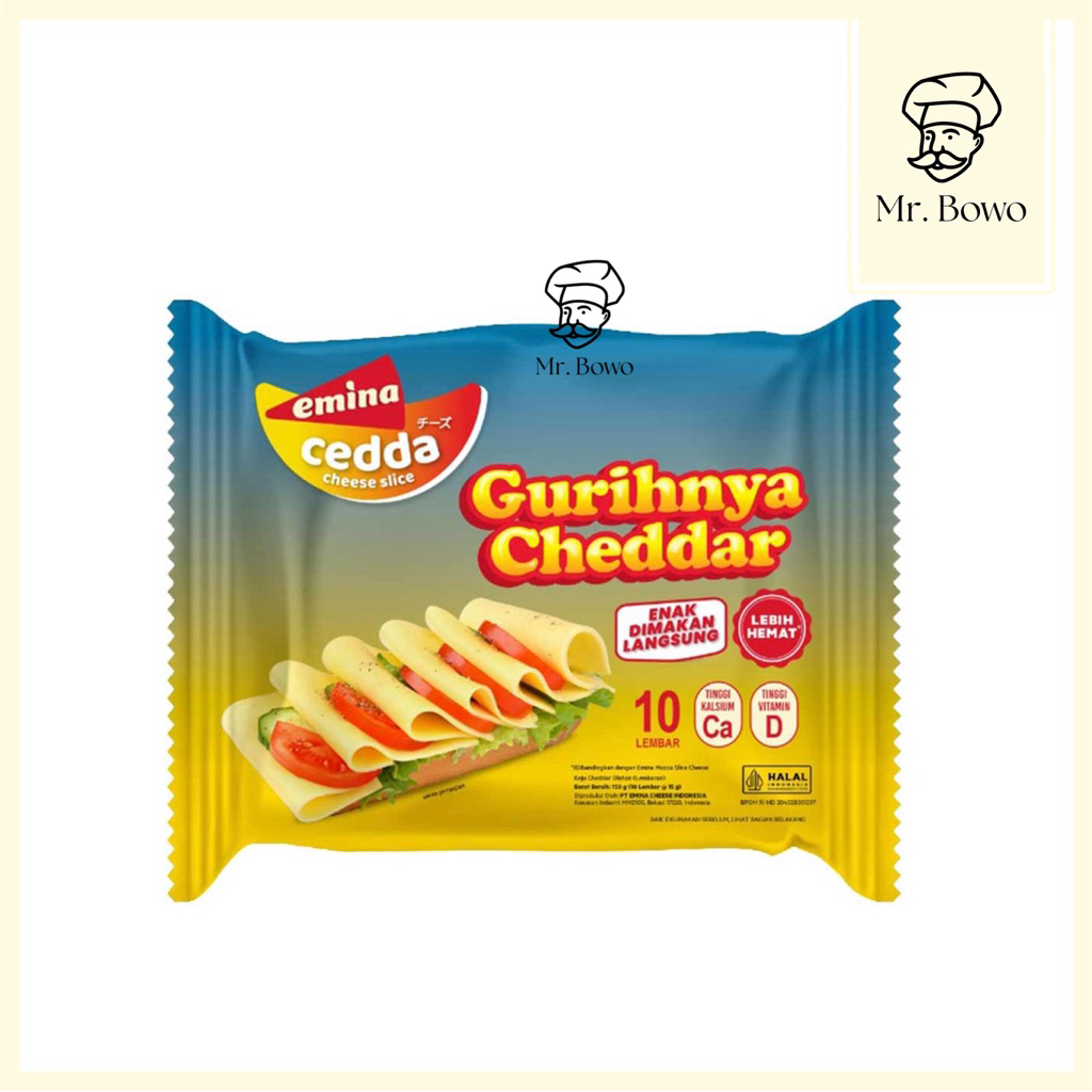 

Emina Cheddar Cheese Slice (Isi 10 Lembar/Pack) (15gx10)