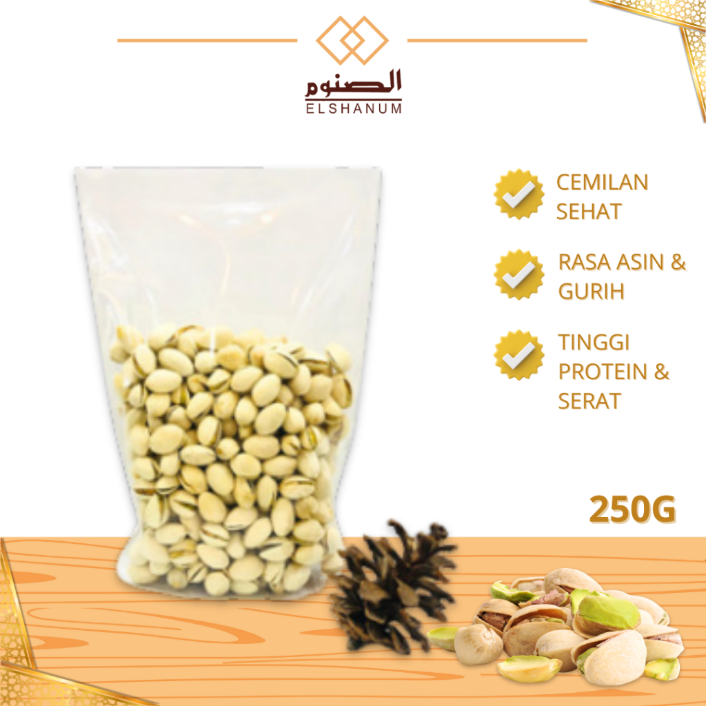 

Kacang Pistachio Fustuk 400gr Khas Arab / Kacang Pistachios / Kacang Fustuk / Kacang Arab