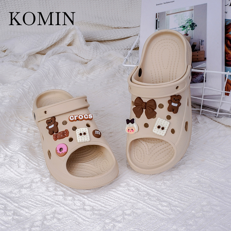 KOMIN Sandal Wedges Wanita Sepatu Sandal Wanita Sepatu Karet Wanita Sandal Jelly Wanita Kekinian