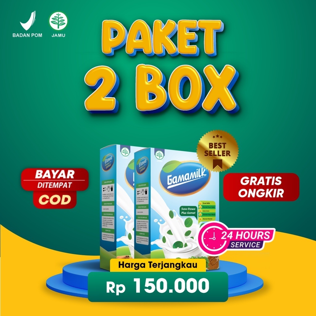 

PAKET 2 BOX - GAMAMILK SUSU ETAWA Plus Ekstrak Gamat BPOM HALAL