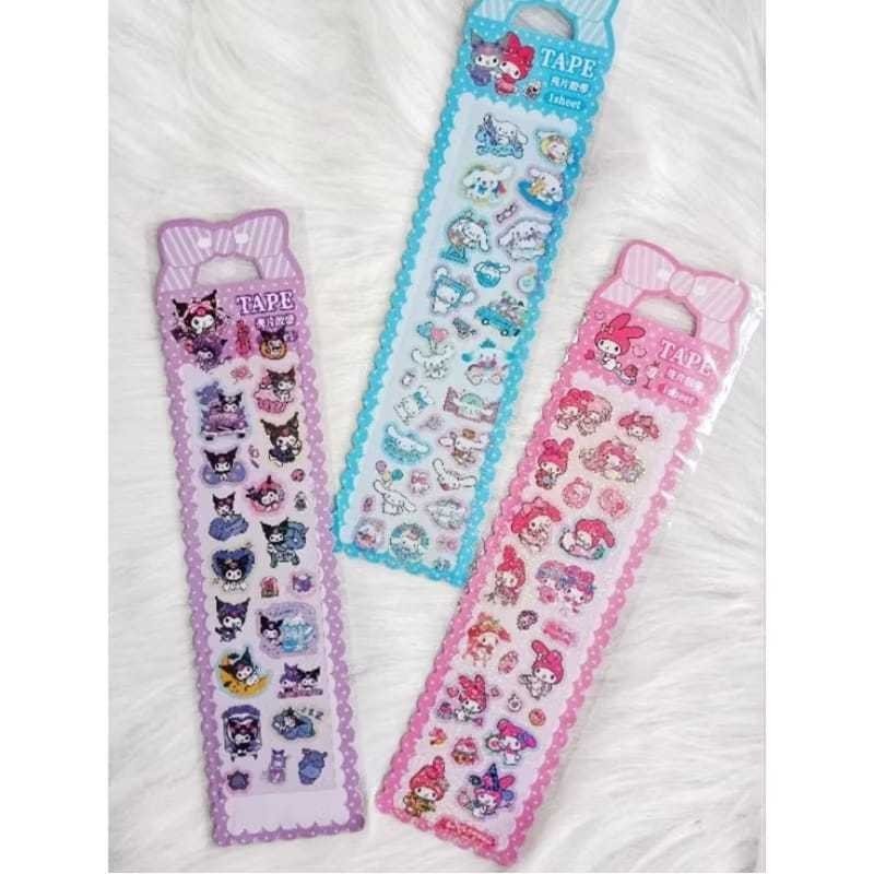 

PAKET USAHA Isi 50Pcs - 25Cm SANRIO HOLO RANDOM / paper stiker hologram karakter labubu/ stiker anak