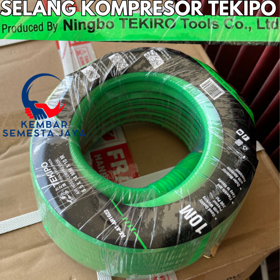 TEKIPO Selang Kompresor Angin 10 Meter Air Compressor Hose 8,5 MM X 14 MM Elastis Lentur Hose Tekiro