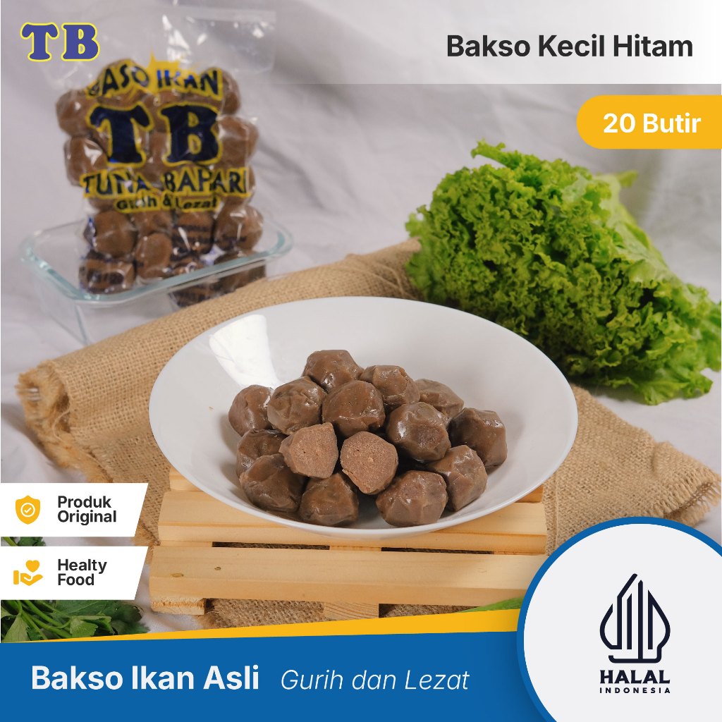 Bakso Ikan Tuna Kecil Polos Hitam (270gr 20Butir) Frozen Food