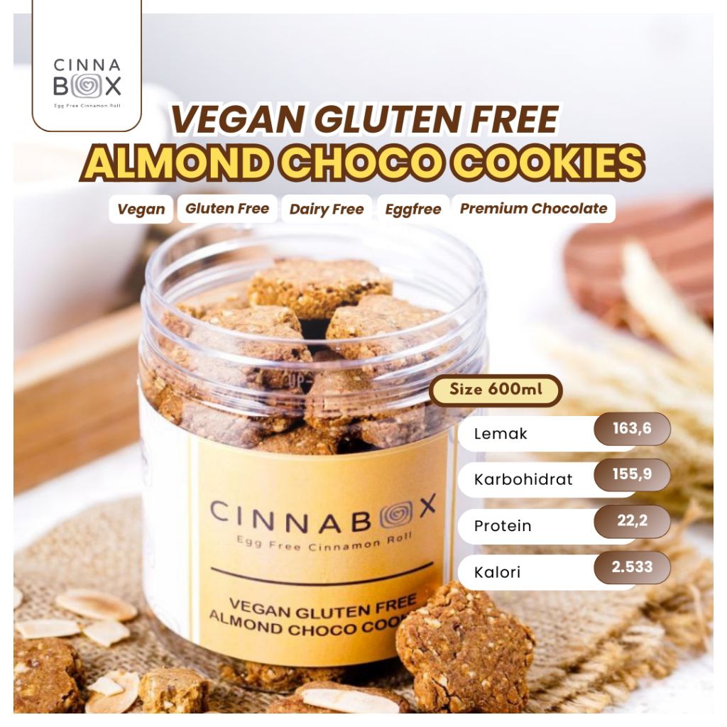 

Vegan Gluten Free Almond Choco Cookies
