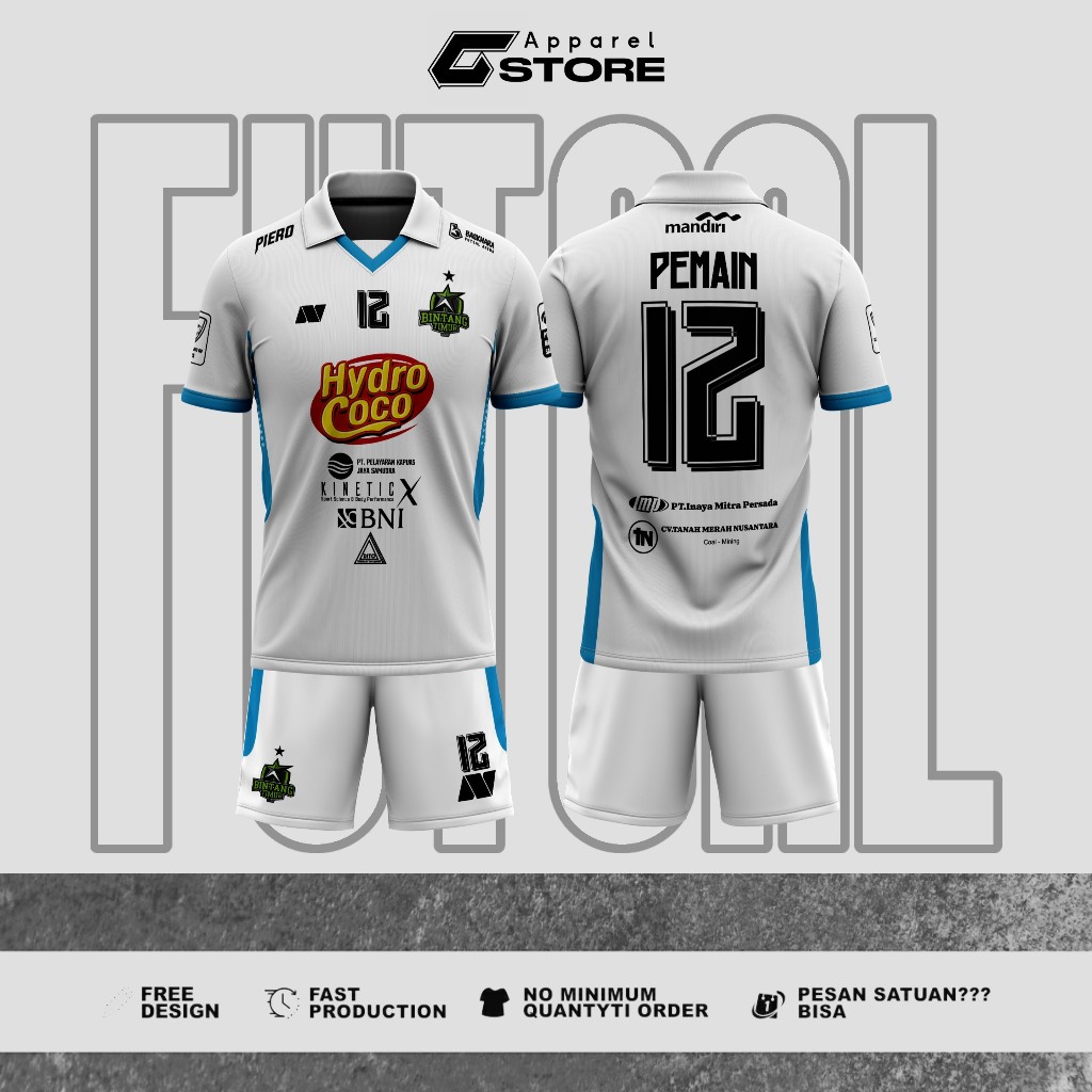 Custom Jersey Futsal Bintang Timur Surabaya Free NIckname Full Printing