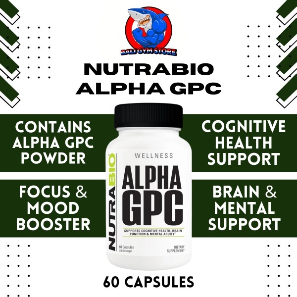 Nutrabio USA ALPHA GPC 600mg 60 Kapsul Membantu Fokus otak