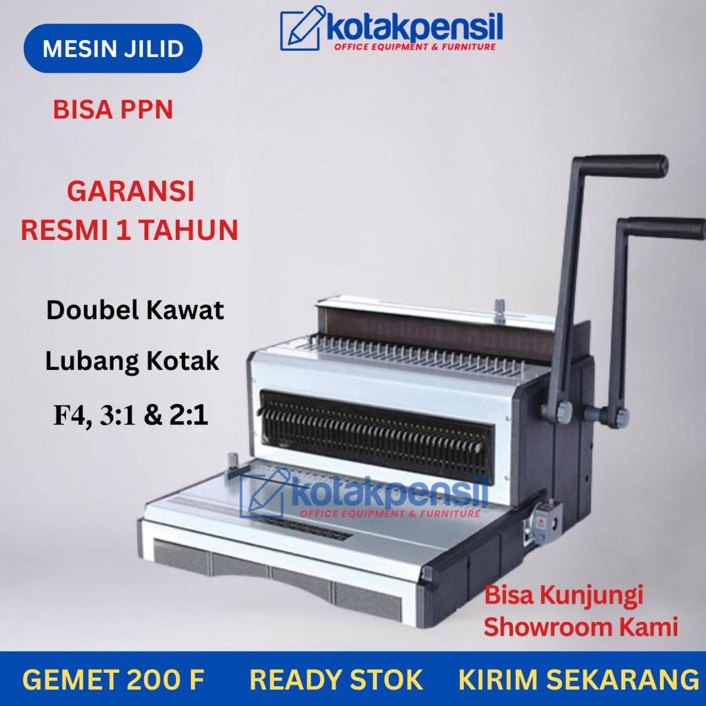 Mesin Jilid Binding Machine Kawat Double  GEMET 200 F|Mesin jilid Spiral Kawat F4|Mesin jilid Spiral