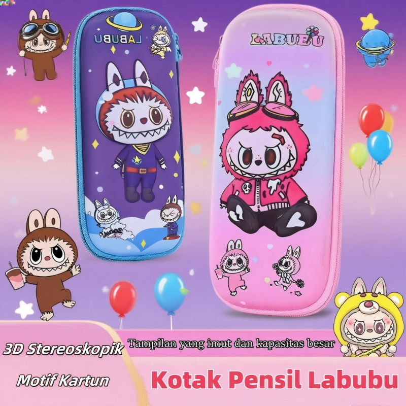 

Tempat Labubu Kotak Pensil Kartun 3D Lucu Imut Cocok Untuk Siswa Sekolah Dasar