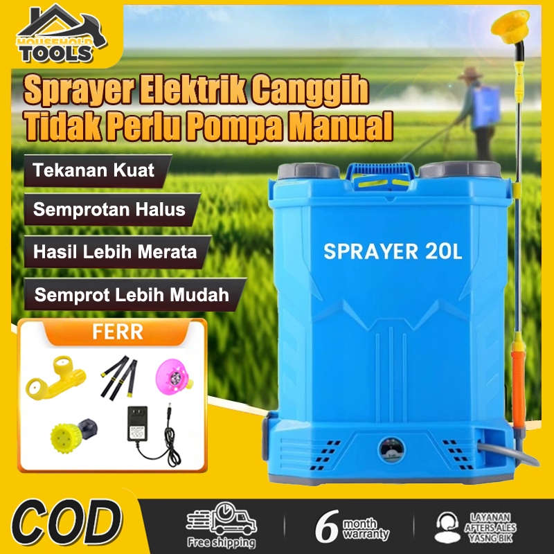 Sprayer Elektrik 20 Liter Merk Imisa & Farmjet, Desain Tahan Lama, Gendong Nyaman, untuk Semprot Tan