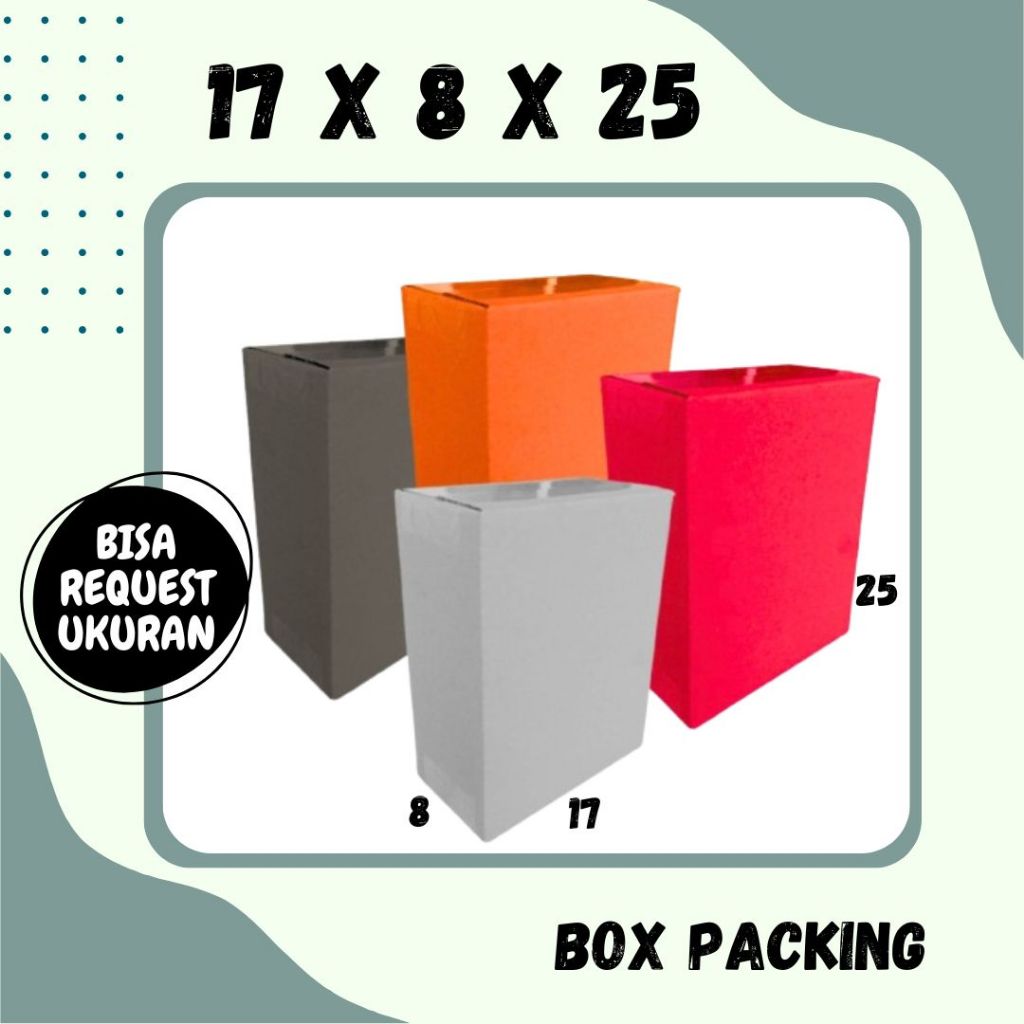 

Box 17x8x25 A1 / Kardus 17x8x25 A1 Packing Karton / Dus 17x8x25 A1 Kotak Botol Kemasan sahabat UMKM