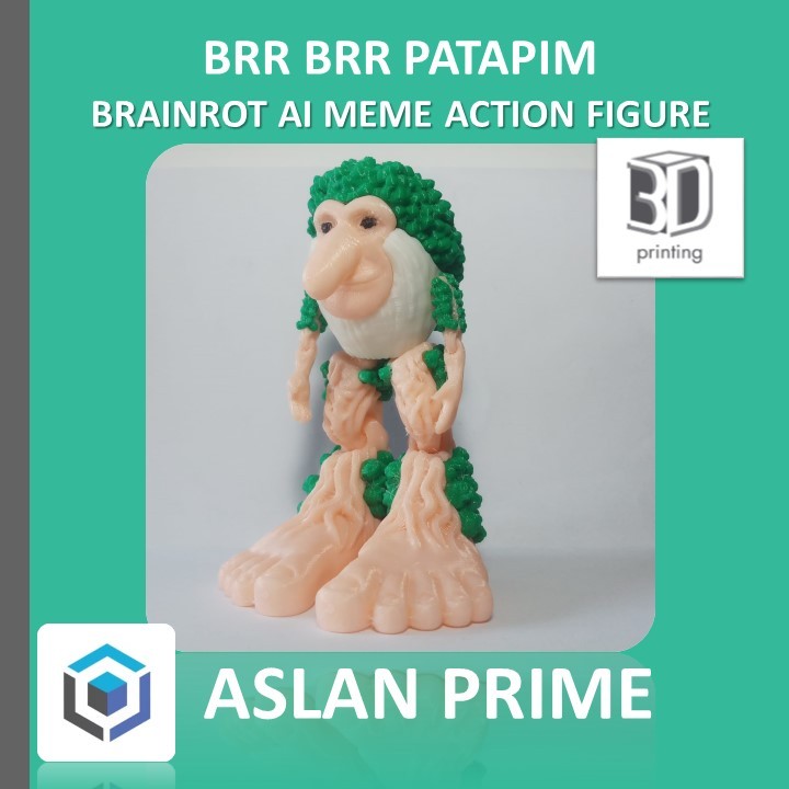 BRR BRR PATAPIM ACTION FIGURE 3D Print Mainan Toy Toys Viral Brainrot Anomali Anomaly Karakter Chara
