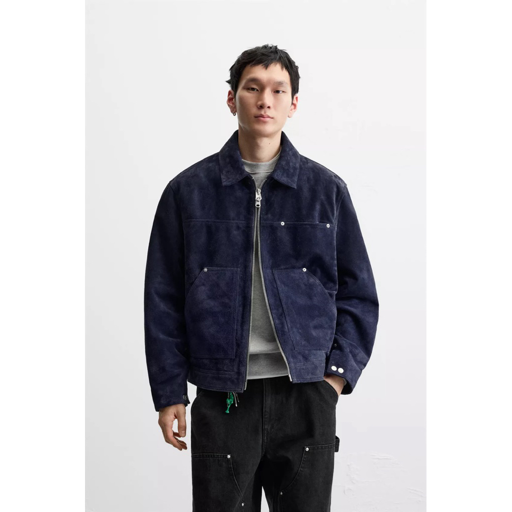 2025 Zara 100% Split suede leather jacket BNWT