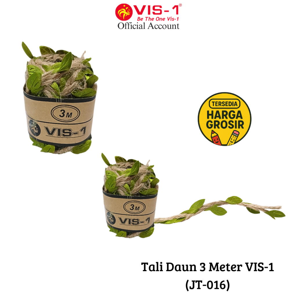 

VIS-1 Tali Goni Motif Daun Warna Coklat Hijau JT-016 / Tali Polos Motif Daun Warna Coklat Hijau