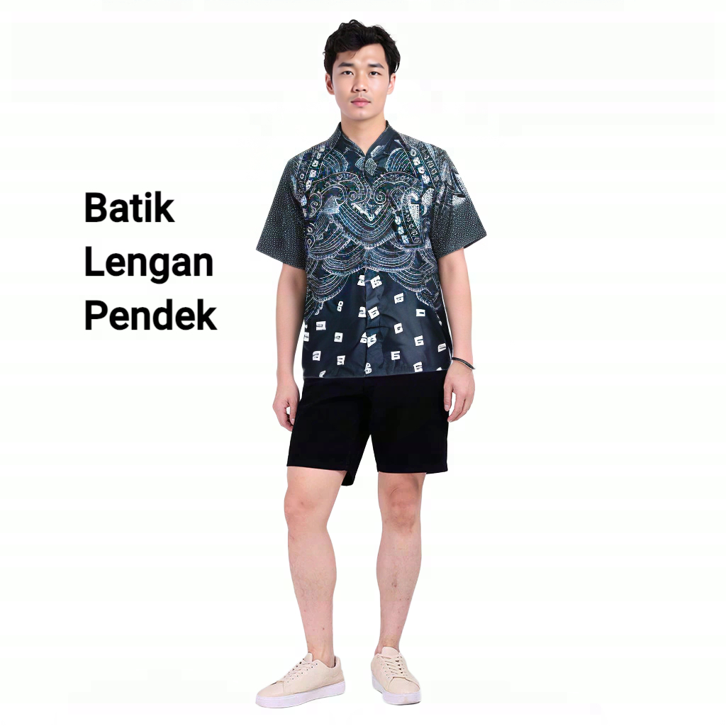 Kemeja Batik Pria Lengan Pendek Motif Simple Keren