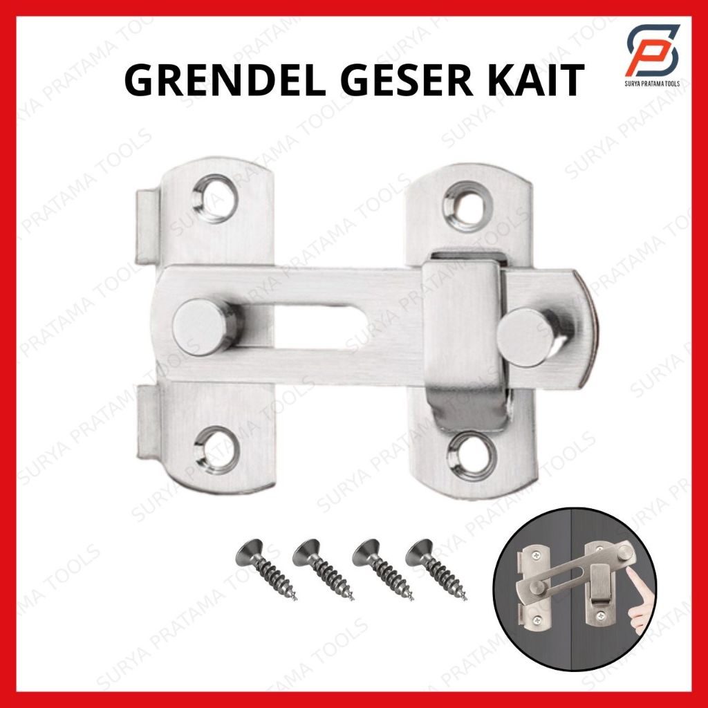 [GROSIR] Grendel Pintu Geser Slot Pintu / Gerendel Dorong Geser Tarik Kunci Pengait