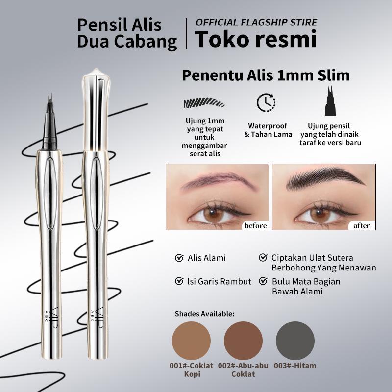 【NEW 2025】VIP ABC Pensil Alis 2 Cabang Liquid & Double Tip - Waterproof 24 Jam Anti Smudge - Ultra T