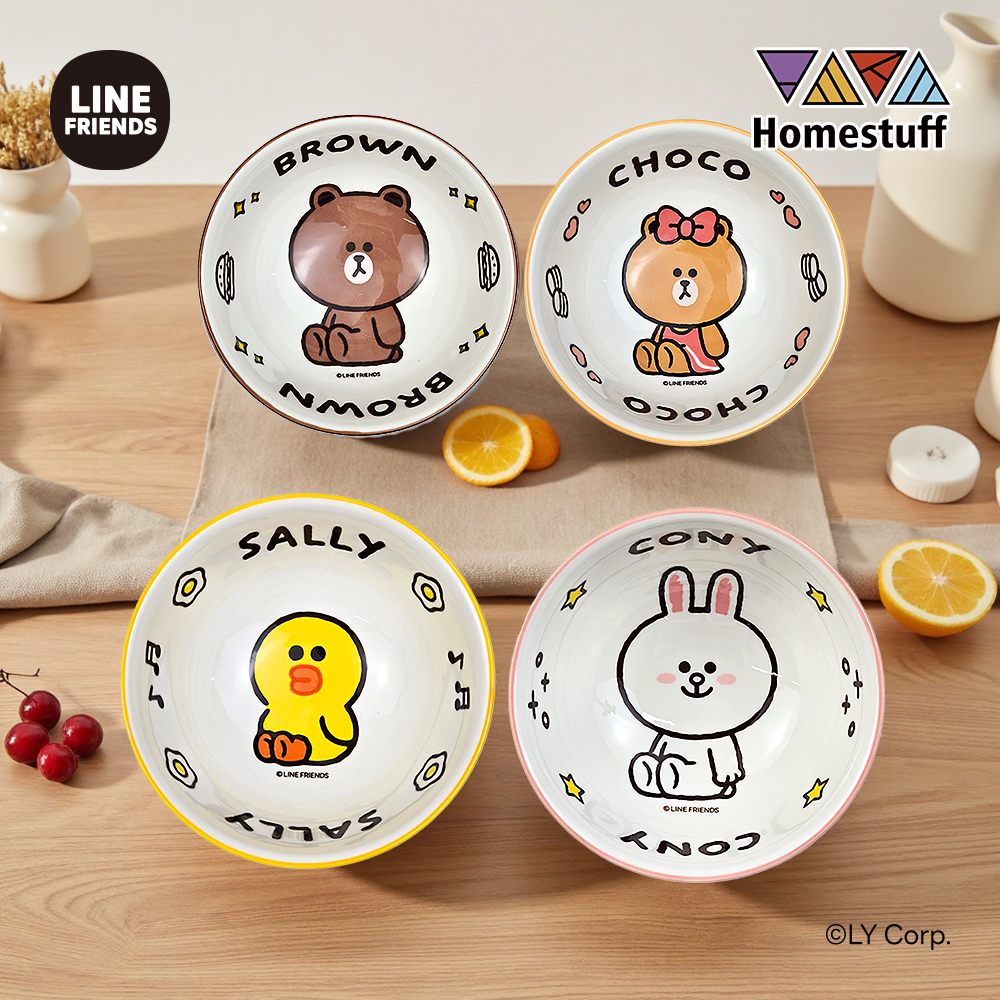 Promo Terbaru [Sni] Line Friends X Homestuff Hampers Set Piring Dan Mangkok Mewah Lucu - Gratis Box