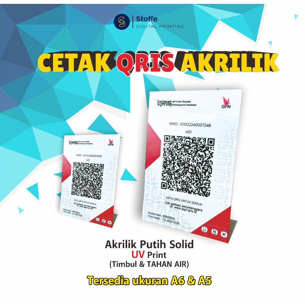 

QRIS Akrilik Standing A5 Type L Potrait/ Qris Akrilik/ Akrilik Standing A5