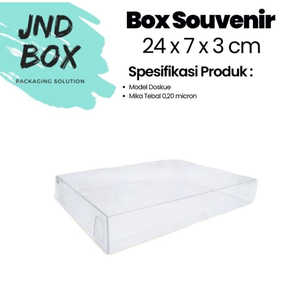 

Kotak Mika Kemasan Souvenir Uk 24 x 7 x 3 Dk