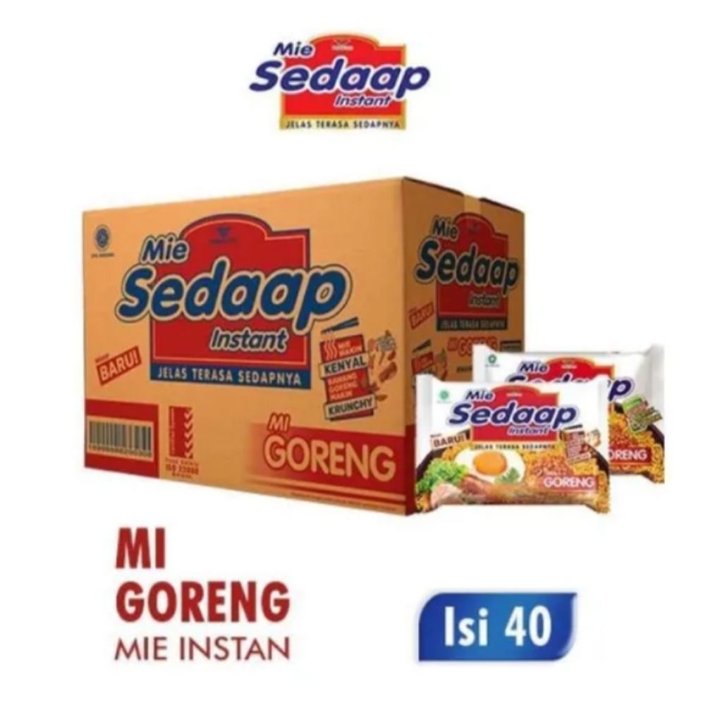 

Mie Sedaap Goreng Mie Instan 90 gram [ 1 Dus Isi 40 Pcs ]