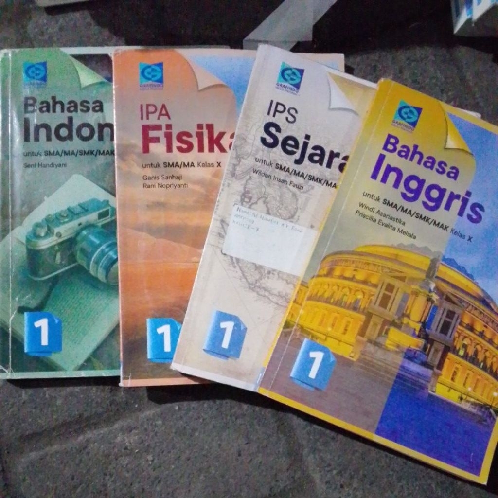 grafindo kurmer bahasa indonesia/ipa fisika/ips sejarah/ bahasa inggris kelas X/10 SMA/MA