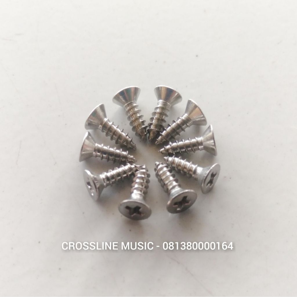 Baut pickguard & back cover stainless steel ANTI KARAT utk gitar & bass ibanez fender cort hamer sla