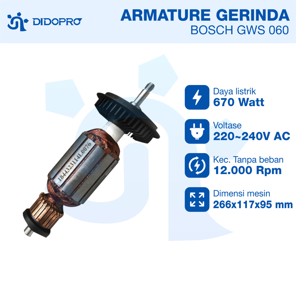 ORIGINAL BOSCH Armature GWS 060 motor angker gerinda rotor bosch grend