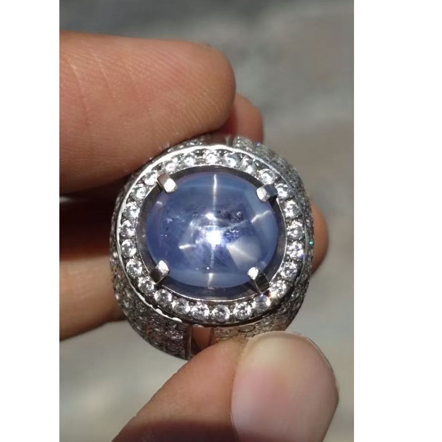 Natural Blue Star Safir Windusegara Telage Ngembeng 12.76 crt No Heat ada ruby birma dan bangsing kr
