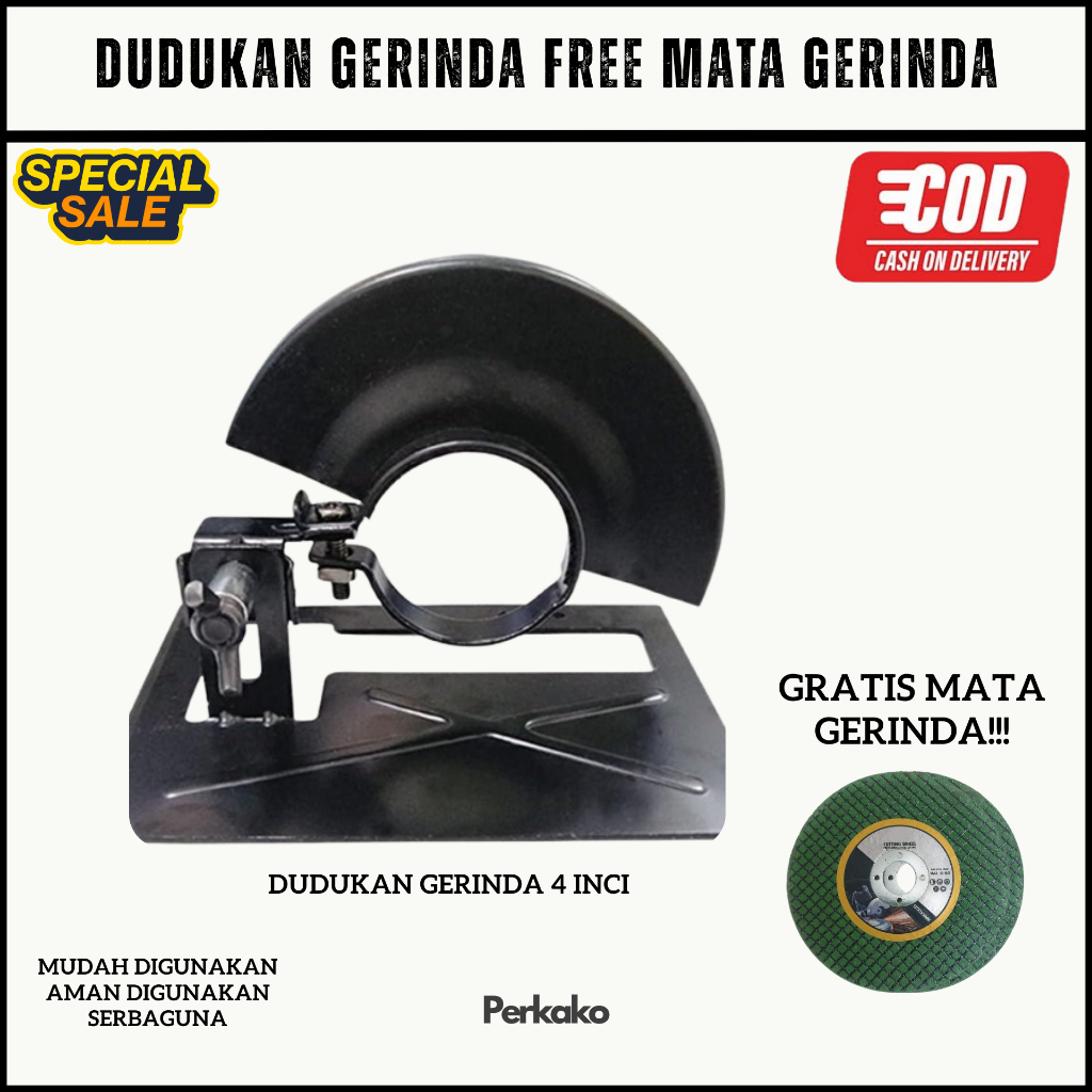 Dudukan Gerinda Tangan 4 Inci Stand Bracket Potong Besi Kuat Tahan Lama Gratis Mata Gerinda