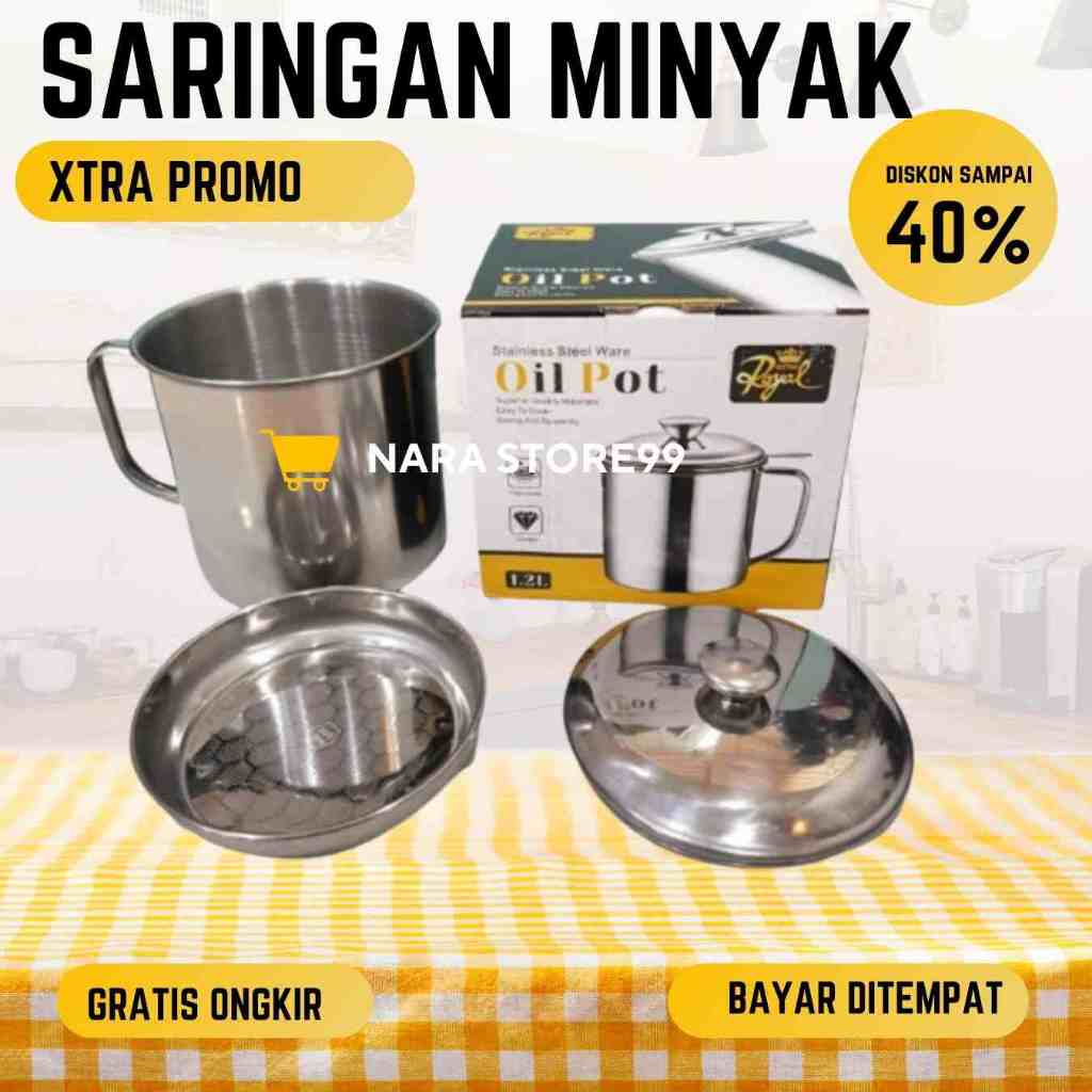 SARINGAN MINYAK GORENG / OILPOT BAHAN STAINLESS PENYARING MINYAK GORENG