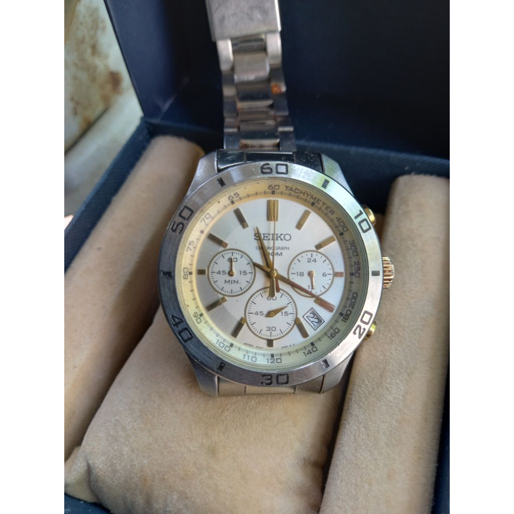 jam tangan Seiko chronograph original