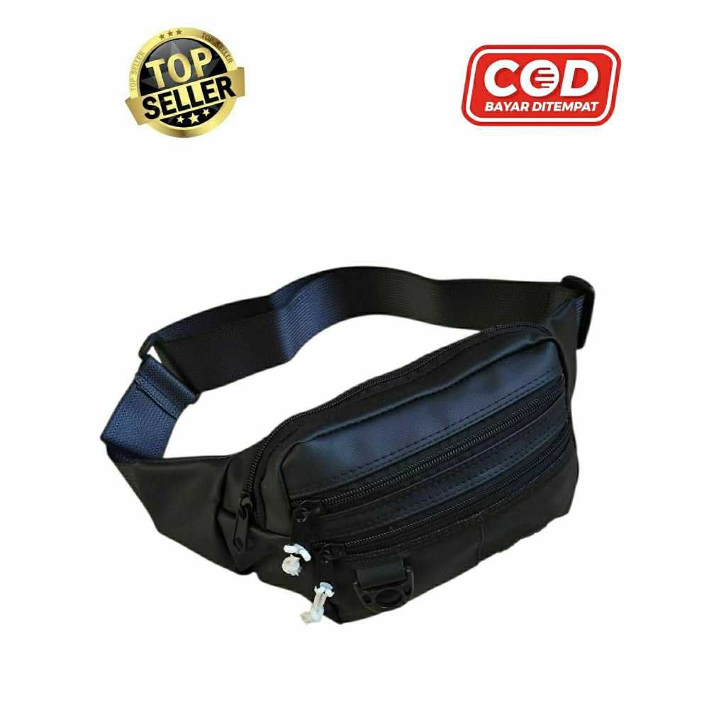 Tas pinggang pria casual terlaris - waitsbag pria bahan bimo awaterproof - tas selempang pria dan wa