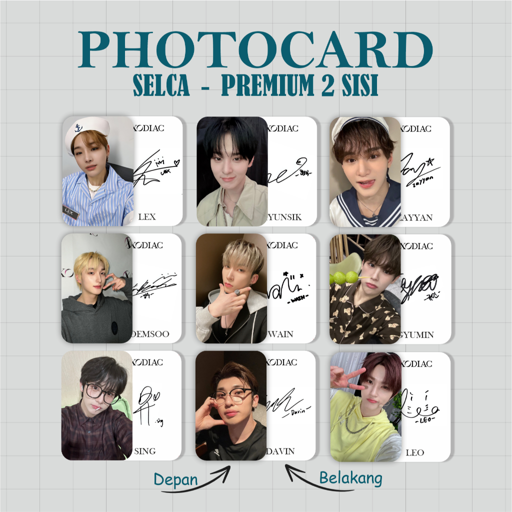 [2 SISI] PHOTOCARD PC XODIAC SELCA PREMIUM SET ISI 25 PCS - PC LEX HYUNSIK ZAYYAN BOEMSOO WAIN, GYUM