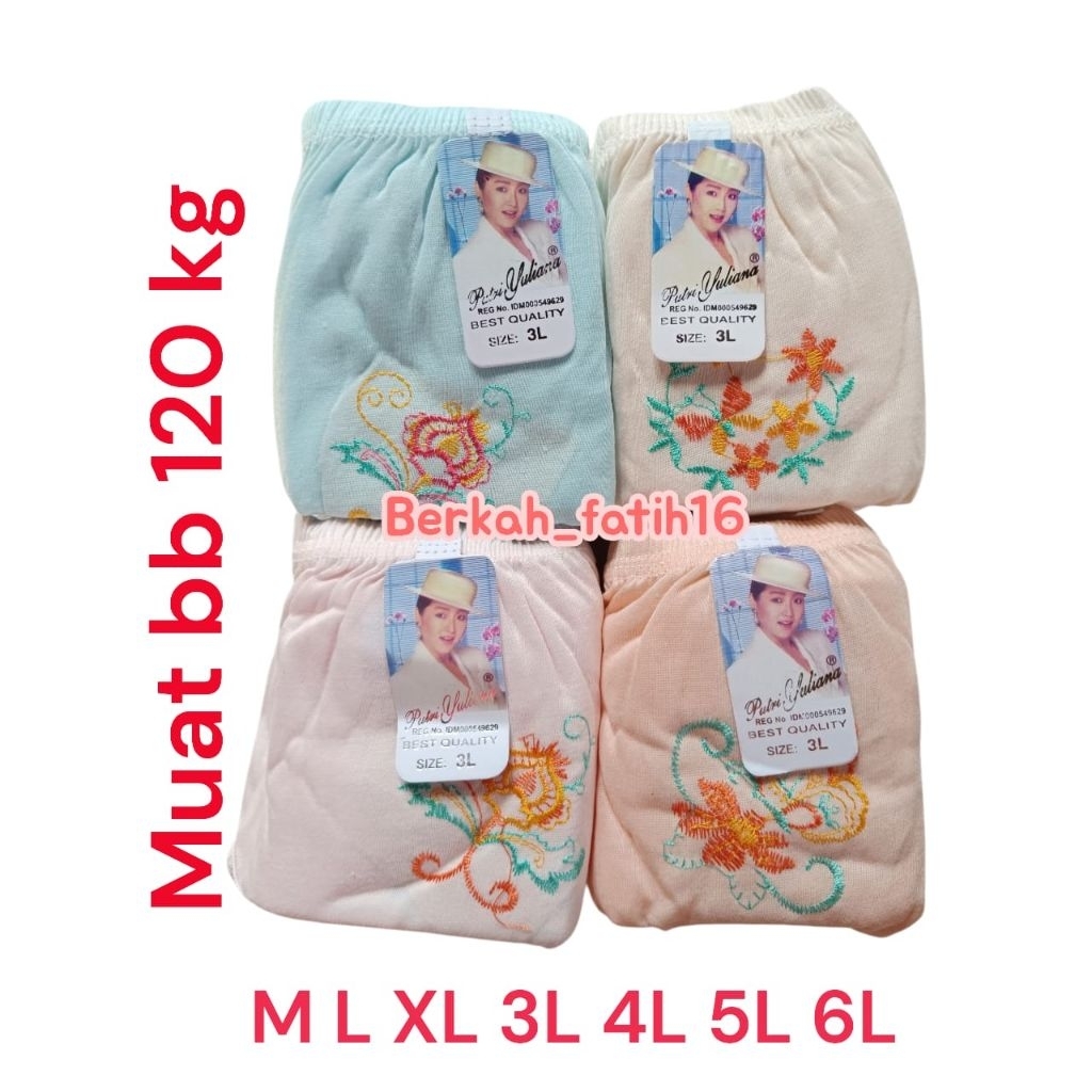 CELANA DALAM WANITA LUSINAN MOTIF BUNGA BORDIR/CD WANITA KATUN BORDIR MURAH