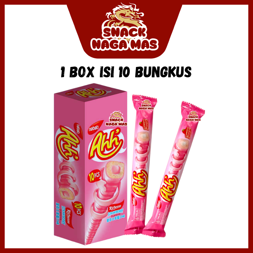 

RICHEESE NABATI AHH LONG STRAWBERRY [1 BOX ISI 10 PCS]