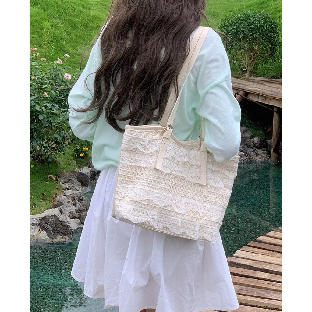 Tas Bahu Kulit Wanita Tas Cewek Ketiak Renda Pantai Tote Shoulder Beach Bag GC 9005