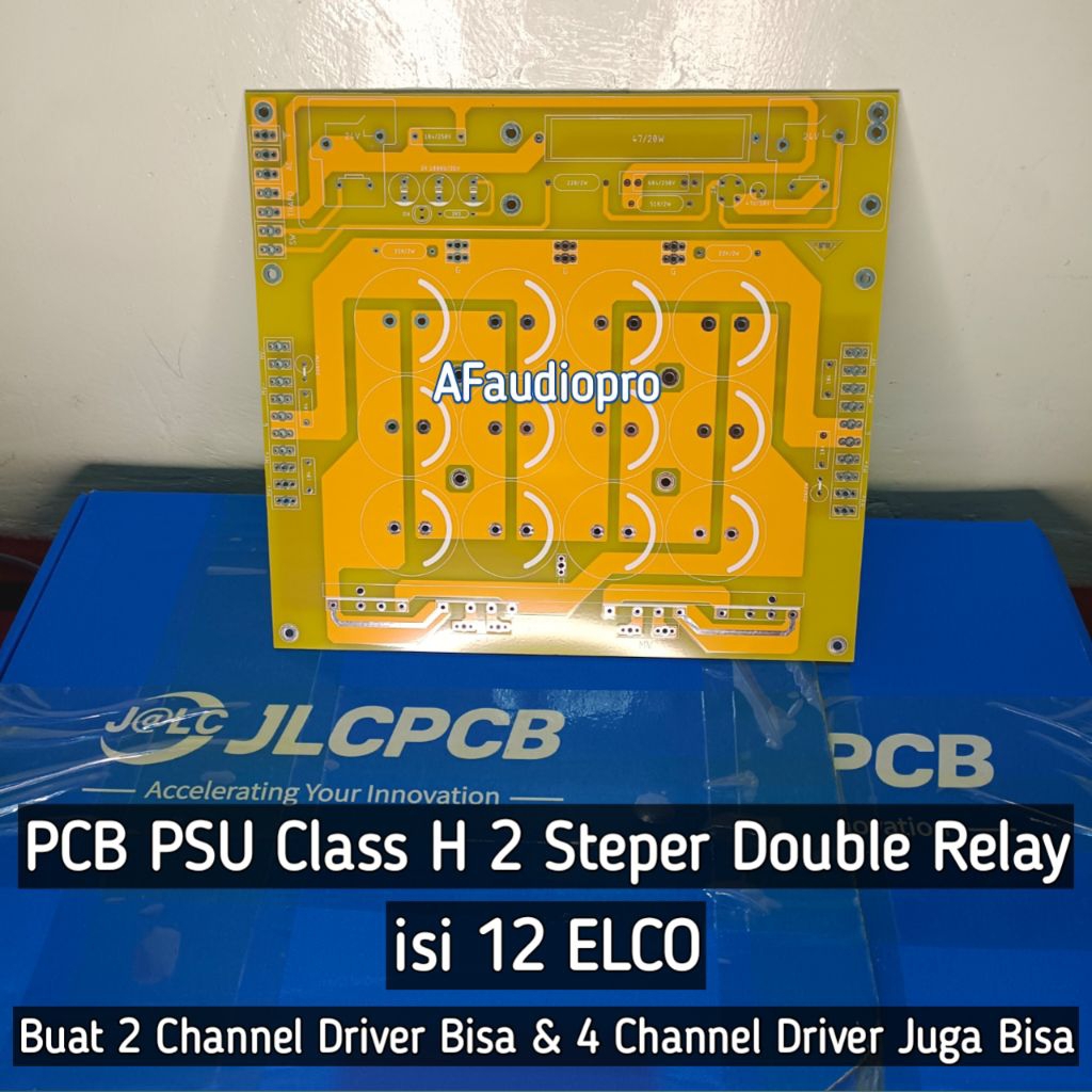 Pcb PSU Class H 12 Elco, Softstart Double Relay, Double Layer ( Kuning )