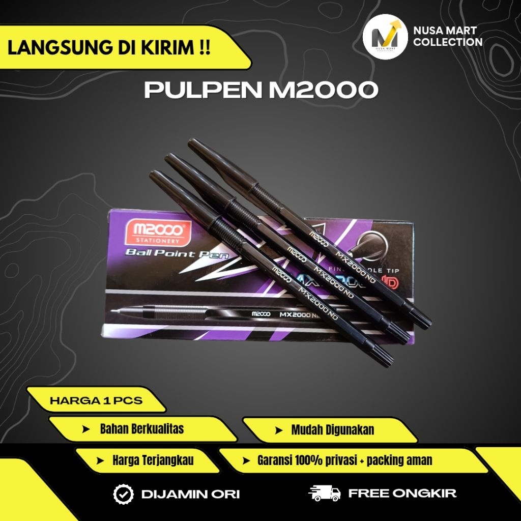 

Pulpen Alat Tulis M2000 Tinta Warna Hitam Perlengkapan Kebutuhan Sekolah Kantor Murah Bisa Cod Bayar di Tempat