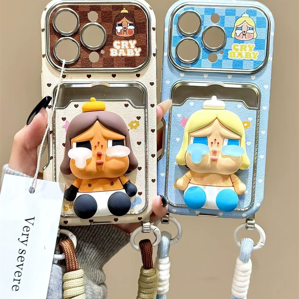 [Pre-order] Couple blue brown baby cardholder lanyard case iphone 13/14/15/16 case