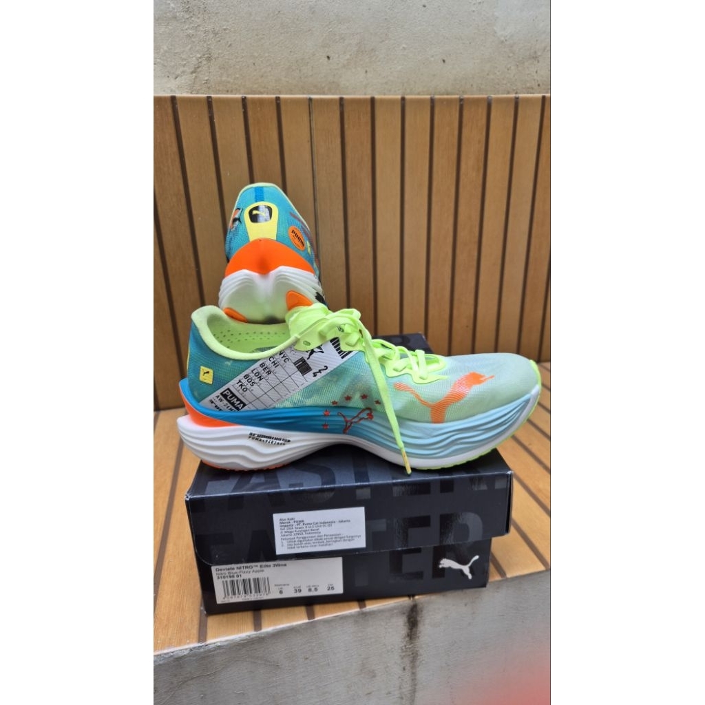 puma deviate nitro elite 3 marathon sepatu running women size 39/25cm/6 uk second like new pemakaian