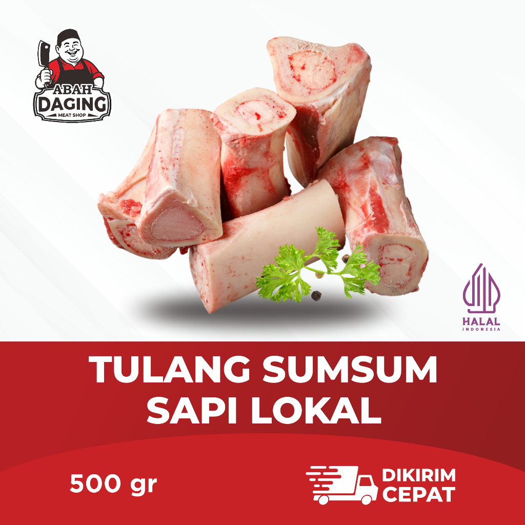 

Tulang Sumsum Sapi Lokal – Local Beef Marrow Bones | Halal Siap Masak | Abah Daging