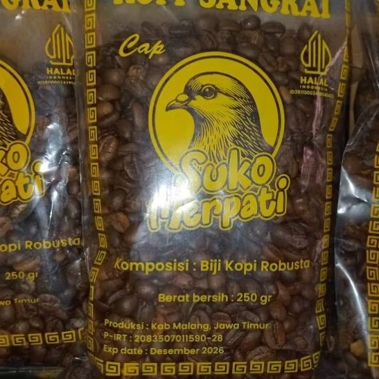 

Roastbean Robusta - Kopi Sangrai - Suko Merpati 250gr Khas Dampit