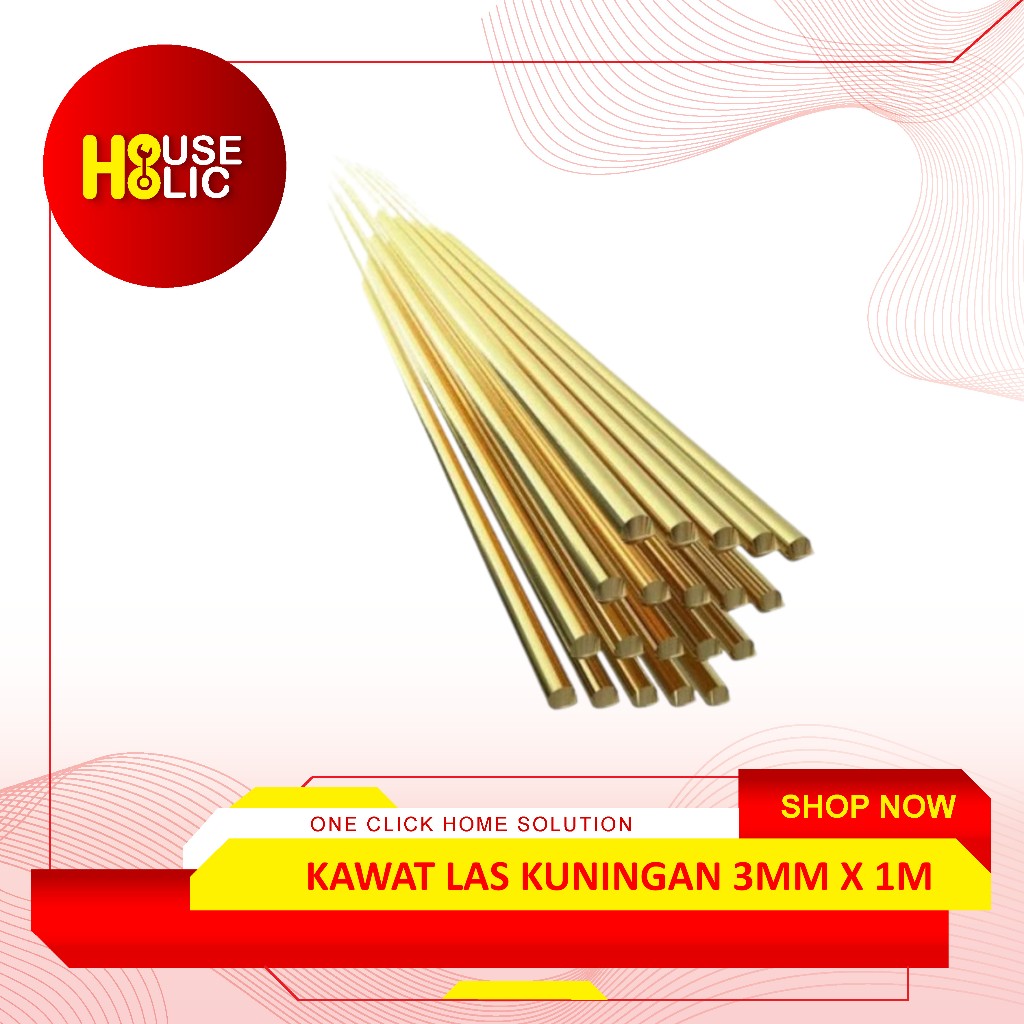 Kawat Las Kuningan 3MM x 1M / Perak Las / Kawat Las / Las Kuningan