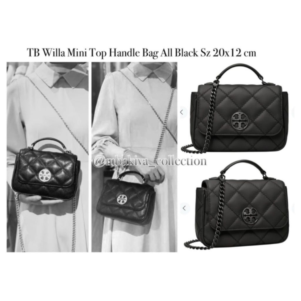 TB Willa Mini Top Handle Bag All Black