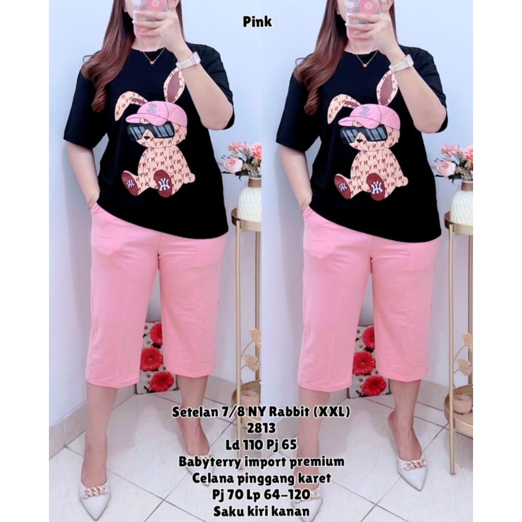 GF Setelan Wanita 7/8 LD110-120CM / Baju Setelan Lengan Pendek Santai Harian